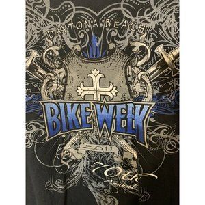 70th Annual Bike Week Daytona Beach Long‎ Sleeve T-Shirt 2011 Black Sz XL Gildan